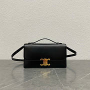 Celine Medium Triomphe Folio In Shiny Calfskin Black - 25.5x14x7.5cm - 4