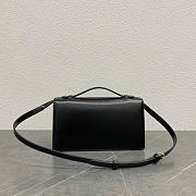 Celine Medium Triomphe Folio In Shiny Calfskin Black - 25.5x14x7.5cm - 3