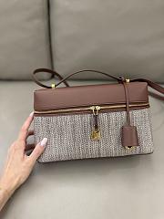 Loro Piana Extra Bag L27 Calfskin Venice Bricola/White/Golden Beach/Intense Espresso (F6WE) - 27x16x10cm - 1