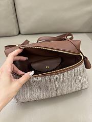 Loro Piana Extra Bag L27 Calfskin Venice Bricola/White/Golden Beach/Intense Espresso (F6WE) - 27x16x10cm - 3