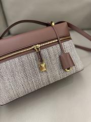 Loro Piana Extra Bag L27 Calfskin Venice Bricola/White/Golden Beach/Intense Espresso (F6WE) - 27x16x10cm - 2