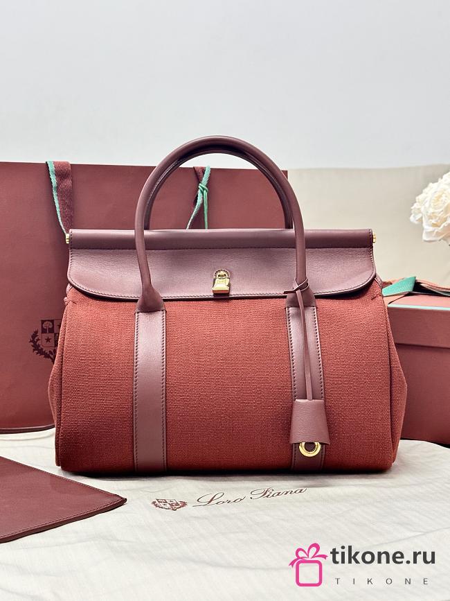 Loro Piana Loom bag L32 Cotton Deep Kummel/Fireplace (B5MW) - 33x23x18cm - 1