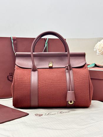 Loro Piana Loom bag L32 Cotton Deep Kummel/Fireplace (B5MW) - 33x23x18cm