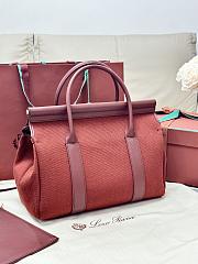 Loro Piana Loom bag L32 Cotton Deep Kummel/Fireplace (B5MW) - 33x23x18cm - 5