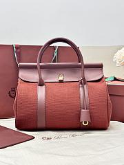 Loro Piana Loom bag L32 Cotton Deep Kummel/Fireplace (B5MW) - 33x23x18cm - 4