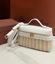 Loro Piana Extra Pocket L19 East West Wicker Rattan White - 19x12x7cm - 5