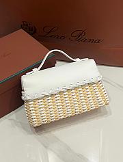 Loro Piana Extra Pocket L19 East West Wicker Rattan White - 19x12x7cm - 3