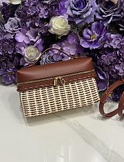 Loro Piana Extra Pocket L27 East West Wicker Rattan Dark Brown - 27x15x10cm - 1