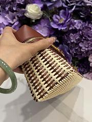 Loro Piana Extra Pocket L27 East West Wicker Rattan Dark Brown - 27x15x10cm - 6