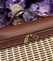 Loro Piana Extra Pocket L27 East West Wicker Rattan Dark Brown - 27x15x10cm - 4