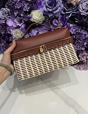 Loro Piana Extra Pocket L27 East West Wicker Rattan Dark Brown - 27x15x10cm - 2