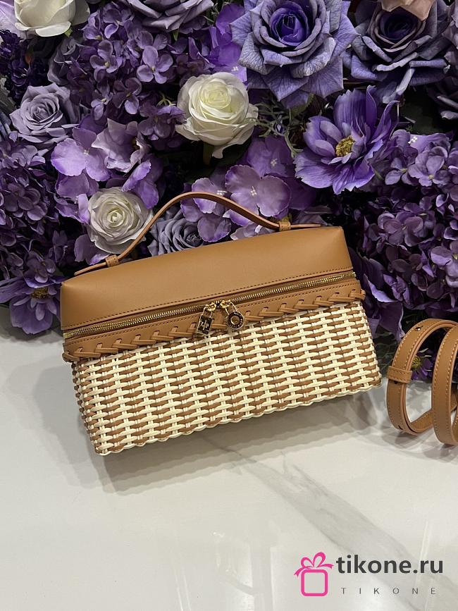 Loro Piana Extra Pocket L27 East West Wicker Rattan Brown - 27x15x10cm - 1