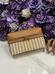Loro Piana Extra Pocket L27 East West Wicker Rattan Brown - 27x15x10cm - 1