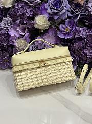 Loro Piana Extra Pocket L27 East West Wicker Rattan Cream - 27x15x10cm - 6