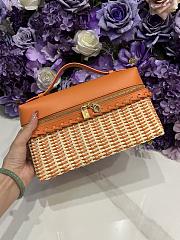 Loro Piana Extra Pocket L27 East West Wicker Rattan Orange - 27x15x10cm - 5