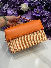 Loro Piana Extra Pocket L27 East West Wicker Rattan Orange - 27x15x10cm - 2