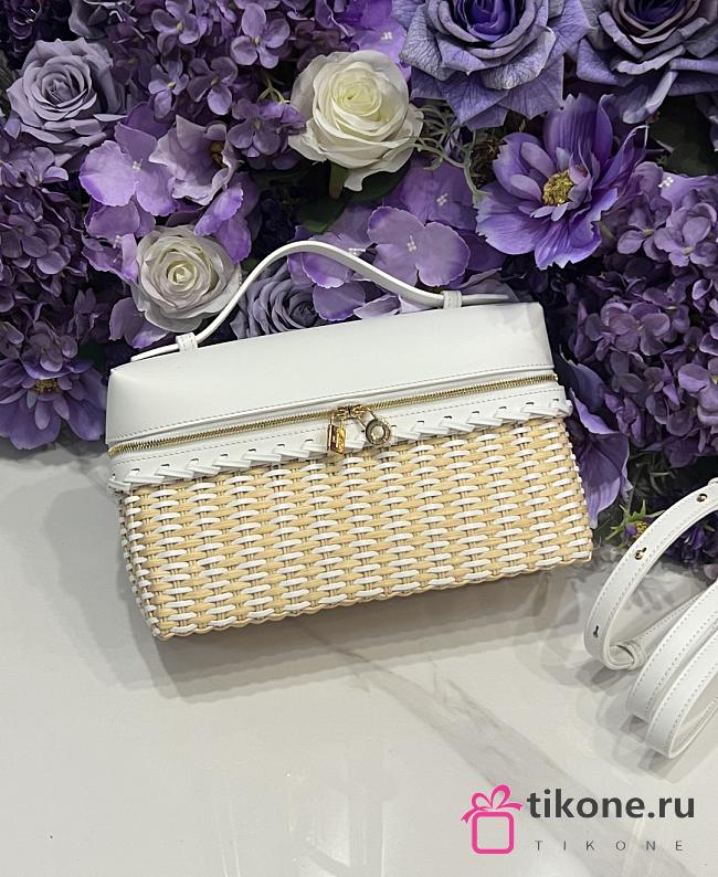 Loro Piana Extra Pocket L27 East West Wicker Rattan White - 27x15x10cm - 1