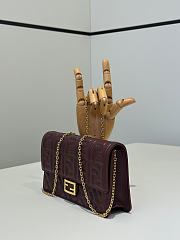 Fendi Wallet On Chain Baguette Burgundy Nappa Leather Wallet - 21x15.5x5cm - 5