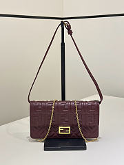 Fendi Wallet On Chain Baguette Burgundy Nappa Leather Wallet - 21x15.5x5cm - 4