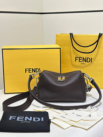 Fendi Lui Small Brown Leather Bag - 20x13x9cm