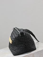 YSL Saint Laurent Le Raffia Logo Shoulder Bag Black - 23/26x14x14.5cm - 3