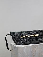 YSL Saint Laurent Le Raffia Logo Shoulder Bag Black - 23/26x14x14.5cm - 6