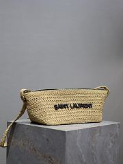 YSL Saint Laurent Le Raffia Logo Shoulder Bag Natural - 23/26x14x14.5cm - 3