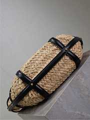 YSL Panier Studded Leather-Trimmed Woven Raffia Tote Bag Natural - 40x29x19cm - 5