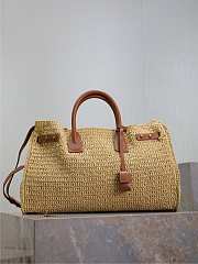 YSL Medium Sac De Jour Raffia Top Handle Bag Natural - 41x28x13cm - 1