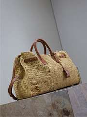 YSL Medium Sac De Jour Raffia Top Handle Bag Natural - 41x28x13cm - 5