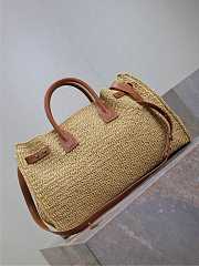 YSL Medium Sac De Jour Raffia Top Handle Bag Natural - 41x28x13cm - 3