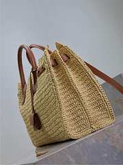 YSL Medium Sac De Jour Raffia Top Handle Bag Natural - 41x28x13cm - 2