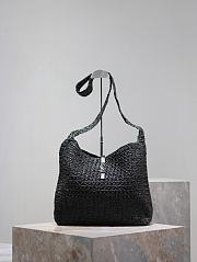 YSL Le 5 A 7 Medium Tote In Raffia In Black - 39x32x15cm - 4