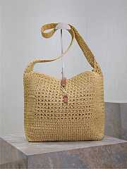 YSL Le 5 A 7 Medium Tote In Raffia In Natural - 39x32x15cm - 1
