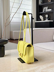 Chanel Small Flap Bag Grained Shiny Calfskin & Gold-Tone Metal Yellow - 15x22x7cm - 3