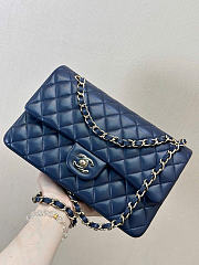 Chanel Classic 11.12 Handbag Lambskin & Gold-Tone Metal Dark Blue - 15.5x25.5x6.5cm - 6