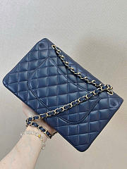 Chanel Classic 11.12 Handbag Lambskin & Gold-Tone Metal Dark Blue - 15.5x25.5x6.5cm - 3