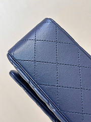 Chanel Classic 11.12 Handbag Lambskin & Gold-Tone Metal Dark Blue - 15.5x25.5x6.5cm - 2