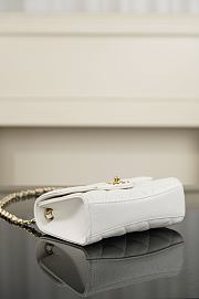 Chanel Mini Flap Bag Grained Calfskin & Gold-Tone Metal White - 19x13x7cm - 2