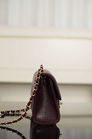 Chanel Mini Flap Bag Grained Calfskin & Gold-Tone Metal Burgundy - 19x13x7cm - 6