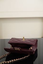 Chanel Mini Flap Bag Grained Calfskin & Gold-Tone Metal Burgundy - 19x13x7cm - 5