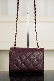 Chanel Mini Flap Bag Grained Calfskin & Gold-Tone Metal Burgundy - 19x13x7cm - 4