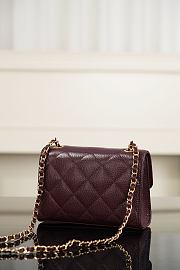 Chanel Mini Flap Bag Grained Calfskin & Gold-Tone Metal Burgundy - 19x13x7cm - 3