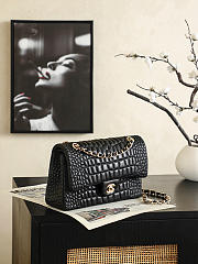 Chanel Classic Crocodile Embossed Calfskin & Gold-Tone Metal Black - 15.5×25.5×6.5cm - 4