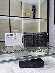 Chanel Classic Long Vanity with Chain Braided Raffia & Gold-Tone Metal Black - 17x9.5x8cm - 3