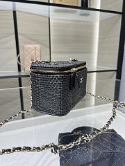 Chanel Classic Long Vanity with Chain Braided Raffia & Gold-Tone Metal Black - 17x9.5x8cm - 2