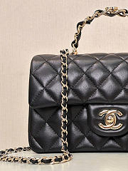 Chanel Mini Classic Handbag With Top Handle Lambskin Black AS2431 - 12x20x6cm - 6