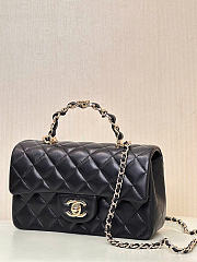 Chanel Mini Classic Handbag With Top Handle Lambskin Black AS2431 - 12x20x6cm - 4