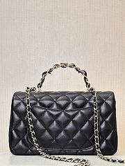 Chanel Mini Classic Handbag With Top Handle Lambskin Black AS2431 - 12x20x6cm - 3