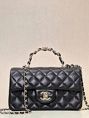 Chanel Mini Classic Handbag With Top Handle Lambskin Black AS2431 - 12x20x6cm - 2